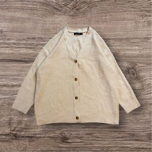Cream Button-Up Cardigan